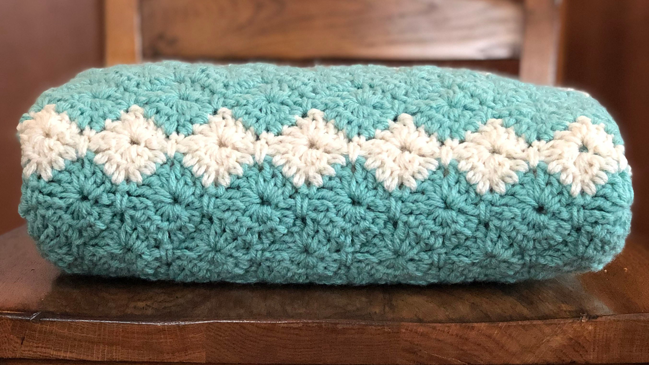 Meadow Crib Lapghan Throw Blanket Crochet Pattern using Harlequin Stitch