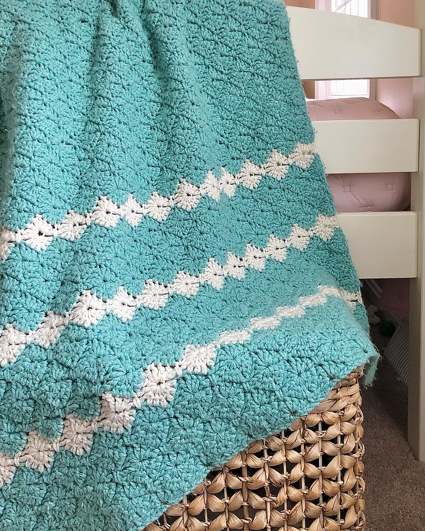 Do we still do #tbt?? Flashback to this blanket I made 6 years ago for my now 7 yr old 🥹 

She a yarn eater but she cute. 

Pattern: Meadow Blanket (on the blog)
Yarn: @yarnspirations Caron One Pound

#crochetpattern #freecrochetpattern #crochetbabyblanket #crochetforbaby #ilovecrochet #makermama #crocheteveryday #crochetinspo #crochetinspiration #createyourlife #createeverday #creativehappylife #crochetaddict #yarnaddict #craftastherapy #crochetastherapy