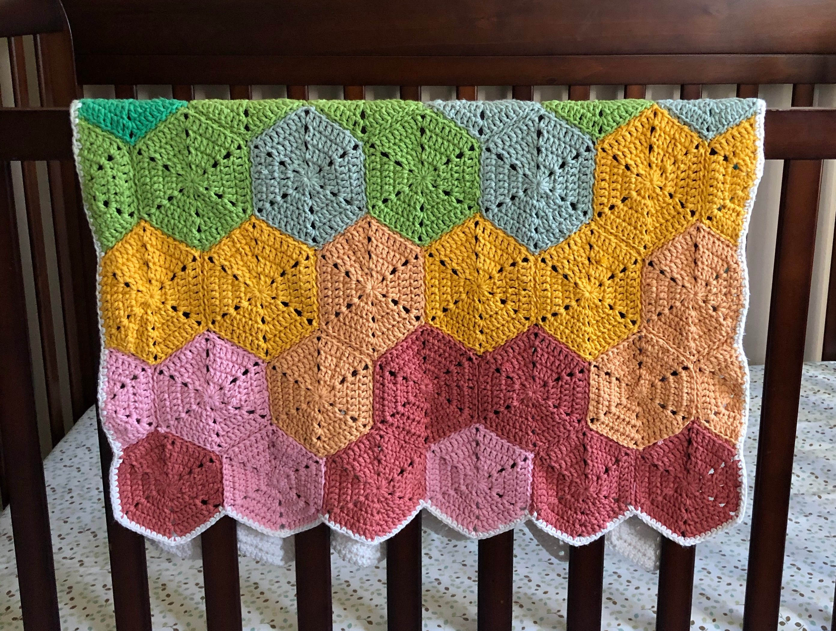 rainbow fade baby blanket free pattern